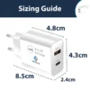 s-l1600-903.webp EU 2 Pin USB + PD Plug Adapter Travel Fast Charger Europe Adaptor iPhone Samsung