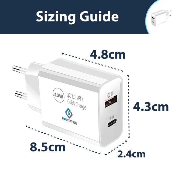s-l1600-903.webp EU 2 Pin USB + PD Plug Adapter Travel Fast Charger Europe Adaptor iPhone Samsung