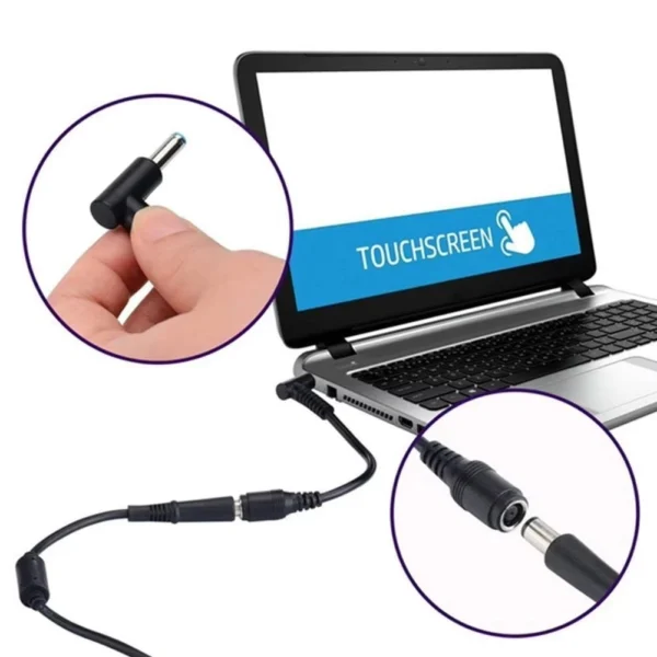 7.4mm x 5.0mm to 4.5mm x 3.0mm DC connector Charge Power Cable HP Dell Laptop