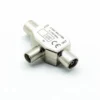 PRO METAL 2 Way COAX TV Aerial Cable Splitter 1 x FEMALE to 2 x MALE