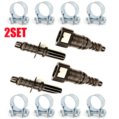 s-l400-105.jpg 2SET 8mm 10mm Car Motorcycle Black Fuel Line Hose Quick Release Connector