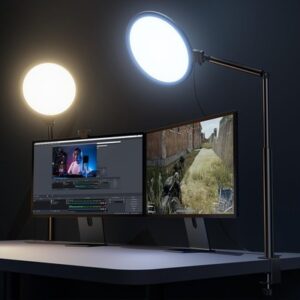 Weilisi 10.2" Desk Ring Light with Stand, 360° Rotate Desk Lamps for Home Office