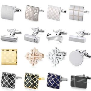 s-l400-124.jpg Stainless Steel Classic Smooth Curved Rectangle Silver Plated Plain Cufflinks