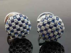 s-l400-126.jpg 3.00Ct Round Cut Lab-Created Sapphire & Diamond Cufflinks 14k White Gold Plated