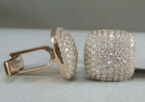 s-l400-127.jpg 3 CT Round Cut Lab Created Diamond Men's Wedding Cufflinks 14K Rose Gold Plated