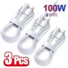 s-l400-131.jpg USB A to USB-C Cable 6A 100W for Android Fast Charger Long Type C Lead 1M 3PCS