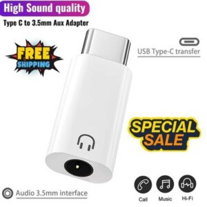 Type c To 3.5mm Earphone Adapter 3.5 Jack USB C Audio Converter for universal UK