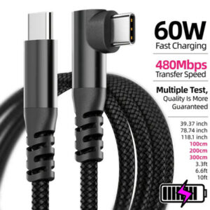 USB C to USB C Cable 60W PD Fast Charger Type C Lead for iPhone 17 16 15 Samsung