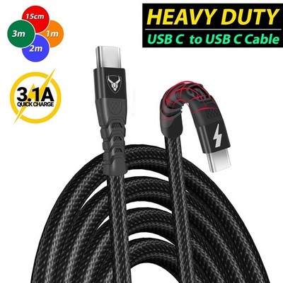 s-l400-141.jpg Type C to Type C Cable Fast Charge 100W PD Dual USB C Charging Braided Cable UK
