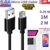 Micro USB Cable 25CM 1M 2M High Speed Data Sync Fast Charger Charging Lead UK