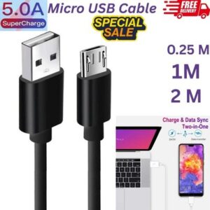 Micro USB Cable 25CM 1M 2M High Speed Data Sync Fast Charger Charging Lead UK