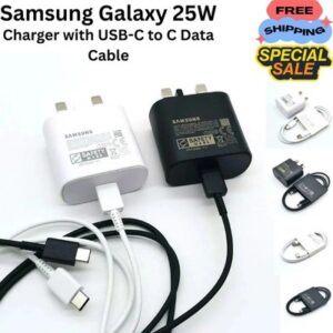 Samsung Galaxy 25W Super Fast Charger with USB-C to C Data Cable UK