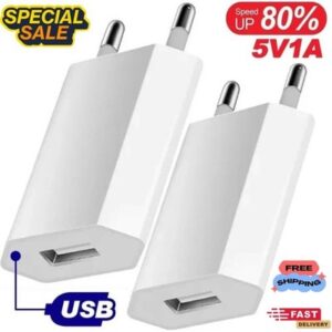 EU 2 Pin USB Wall Charger Plug Adapter for iPhone Samsung – Europe Travel Use