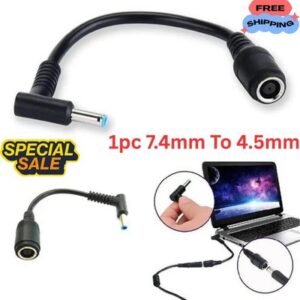 s-l400-16.jpg 7.4mm x 5.0mm to 4.5mm x 3.0mm DC connector Charge Power Cable HP Dell Laptop