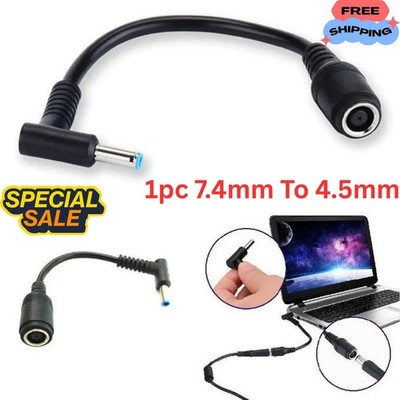 7.4mm x 5.0mm to 4.5mm x 3.0mm DC connector Charge Power Cable HP Dell Laptop