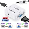 HDMI To VGA HD 1080P HDTV Video Audio Converter Box Adapter For PC uk