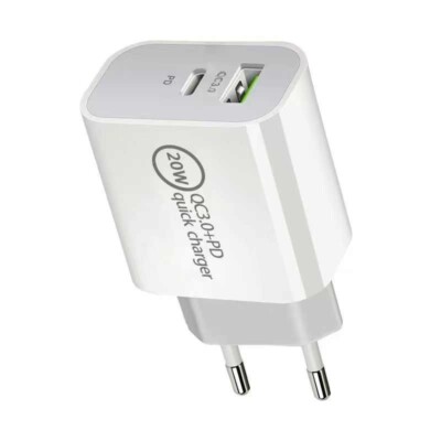 UK to EU or USA 2 Pin USB + PD Plug Adapter Travel Fast Charger Adaptor