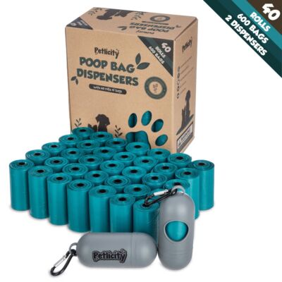 s-l400-176.jpg Petlicity 600 Leak Proof Dog Poop Bags with Dispenser 40 Roll Pack