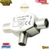 PRO METAL 2 Way COAX TV Aerial Cable Splitter 1 x FEMALE to 2 x MALE