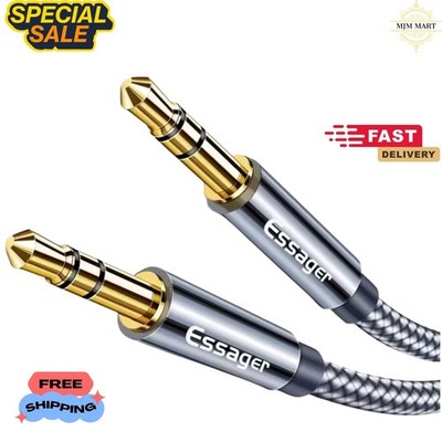 s-l400-194.jpg Essager 3.5mm Stereo Jack Audio Aux Braided Cable Male to Male. 0.5m - 5m
