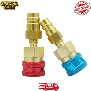 2x Couplers Connectors Adapters R1234YF to R134A High&Low Side Quick Coupler uk