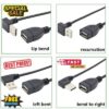 s-l400-22.jpg USB 2.0 Angle 90 Degree Extension Cable Male to Female Adapter Cord Data Sync UK