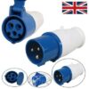 s-l400-220.jpg Mains Hook Up Site 3 Pin Plug & Socket 240V 16A IP44 Camping Caravan Motorhome