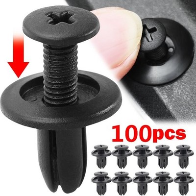 s-l400-221.jpg 100 X Fit 8mm Hole Car Body Plastic Rivets Fastener Fender Bumper Push Pin Clip
