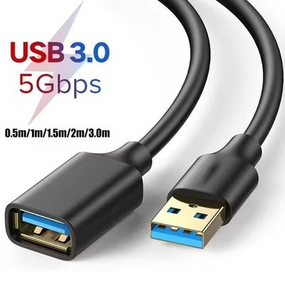 USB 3.0 Extension Cable Fast Data Sync Lead Extender Cord for PC Laptop TV Xbox