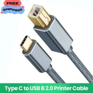 Printer Cable High Speed Printer USB Type-C to USB B 2.0 For Epson HP Brother UK