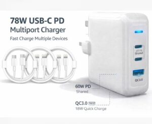 s-l400-65.jpg 78W USB-C PD Fast Charger for iPhone Samsung iPad MacBook | 1 USB-C + 2 Light-in