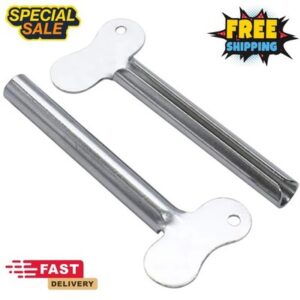 2x Stainless Steel Toothpaste Tube Squeezer Easy Metal Rolling Holder Dispenser