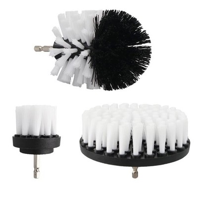 Drill Brush Cleaning Attachment Set Scrubber Kit Bathroom Kitchen Car White