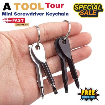 s-l400-94.jpg Slotted Screwdriver Set Keychain Mini Pocket Keyring Cross Driver Repair EDC UK