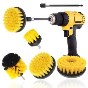 Drill Attachment Cleaning Brush Set Power Scrub Home Car Tile Bathroom Yellow