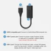 Hagibis HDMI to USB C Female Converter HDMI to AR Glasses Adapter Charge and Pla