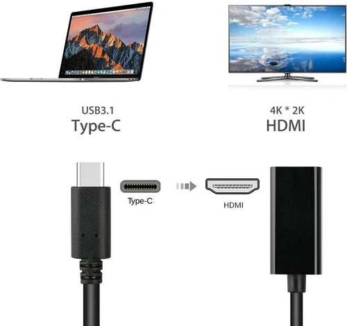 Type C to HDMI Adapter Female HDTV 1080p USB-C USB 3.1 Male 4K Adapter for for