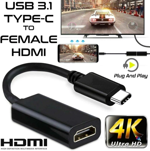 Type C to HDMI Adapter Female HDTV 1080p USB-C USB 3.1 Male 4K Adapter for for