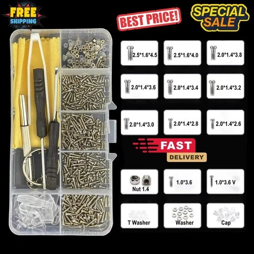 Glasses Repair Kit Spectacles Screws Nose Pads Optical Repair Tool Set UK