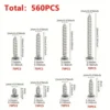 s-l500-17.webp 560pcs Self Tapping Wood Screws Set M2 Mixed Sizes Flat Head Screw Storage Box K