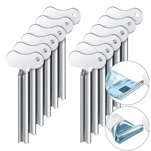 s-l500-198.webp 2x Stainless Steel Toothpaste Tube Squeezer Easy Metal Rolling Holder Dispenser