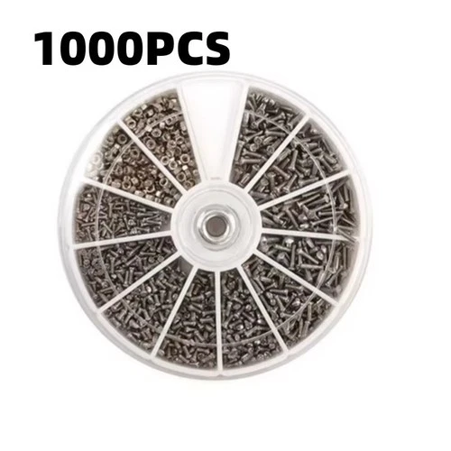1000PcsSet Small Metal Nuts Bolts small Screws Kits Assorted steel M1M1.2M1.4