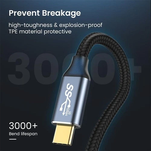 USB-C Extension Cable 100W Fast Charge 10Gbps 4K Type-C Male to Female UK