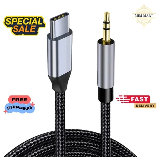 s-l500-320.webp Aux Cable USB-C Type C to 3.5mm Samsung iPhone For Car Stereo Audio Adapter UK