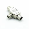 PRO METAL 2 Way COAX TV Aerial Cable Splitter 1 x FEMALE to 2 x MALE