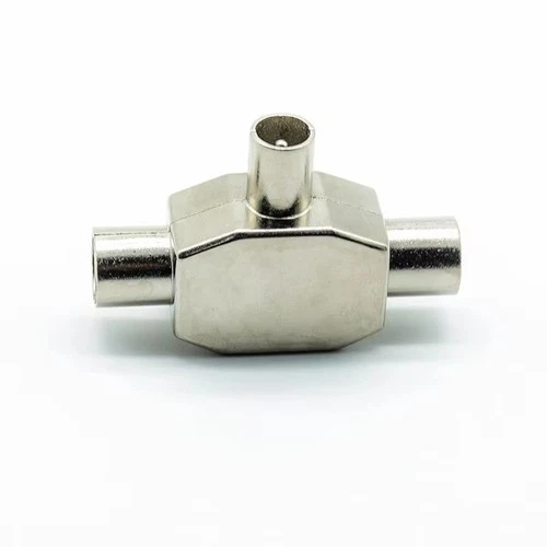 PRO METAL 2 Way COAX TV Aerial Cable Splitter 1 x FEMALE to 2 x MALE