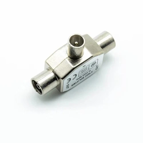 PRO METAL 2 Way COAX TV Aerial Cable Splitter 1 x FEMALE to 2 x MALE