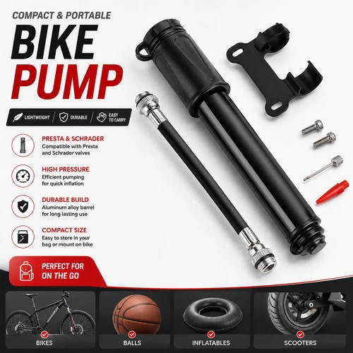 s-l500-414.webp Mini Bicycle Pump Portable Bike Tyre Inflator Hand Pump Schrader Presta Valve UK