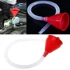 Universal Car Fuel Funnel Telescopic Oil Filling Funnel Detachable Hose Red