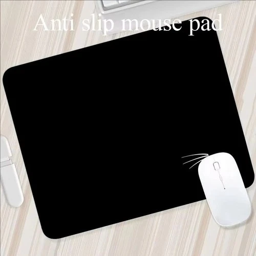 s-l500-48.webp Black Mouse Pad Mat 28x22cm Non Slip Rubber Base Stitched Edge Gaming Office PC